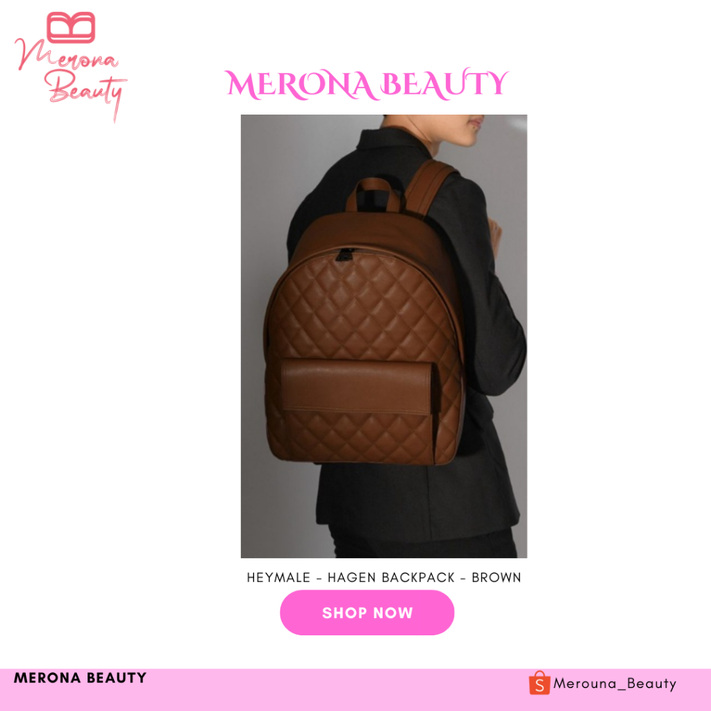 Merouna_beauty - Heymale Hagen Bag BackPack Brown New Wit Tag - Tas ransel pria/unisex - Tas Kantor 