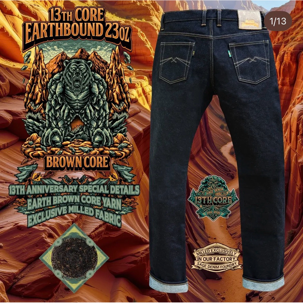 sage earthbond 13th 23oz 33 slim straight