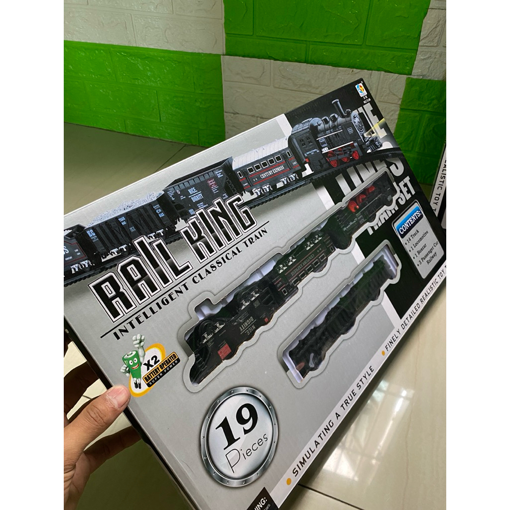 Mainan Anak Kereta Rail King Mainan Anak Kereta Api Pakai Baterai