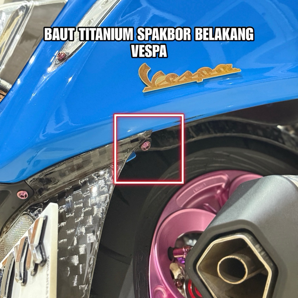 Baut Spakbor Belakang Vespa Sprint Vespa Primavera Baut Titanium Vespa Baut Vespa Matic