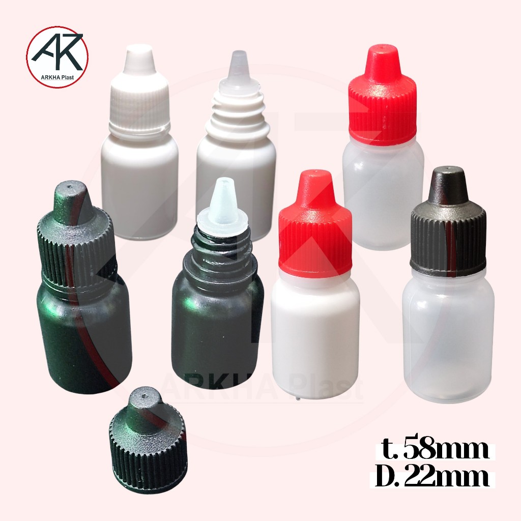 CC BOTOL TETES 10 ml LUBANG POLOS plastik 10ml putih natural hitam
