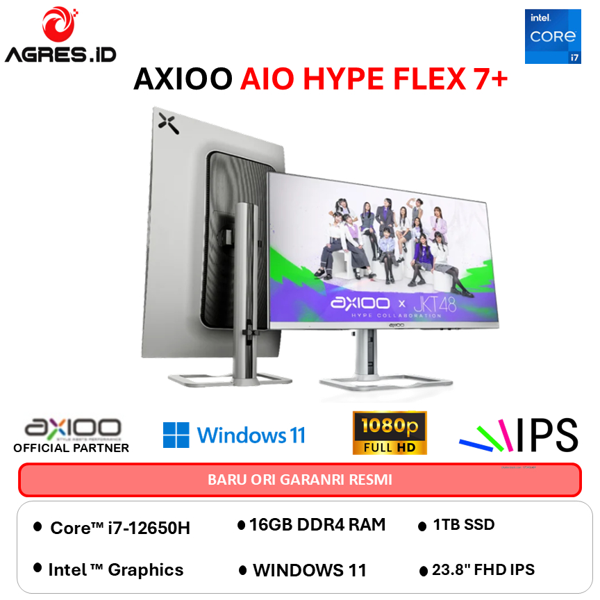 AXIOO AIO HYPE FLEX 7+ I7 12650H 16GB 1TB W11 23.8FHD IPS WHT
