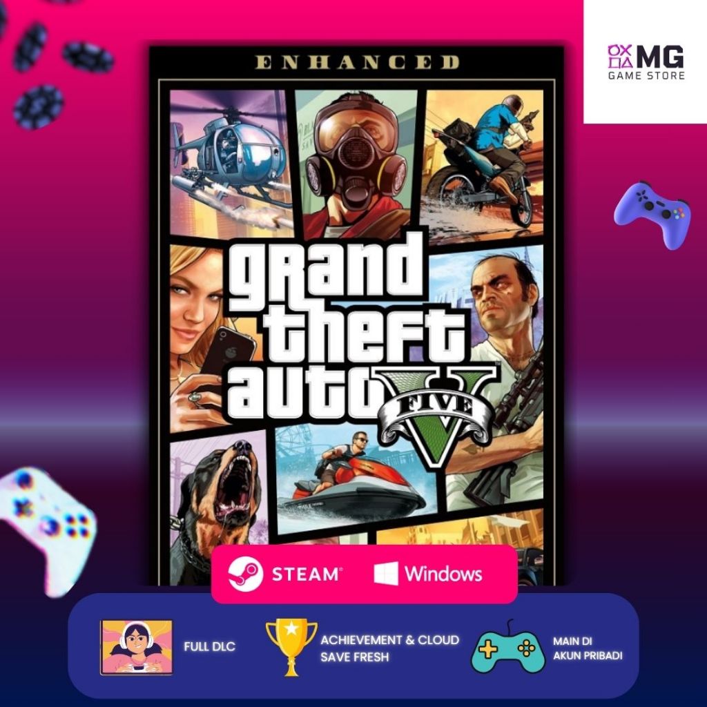 GTA V – Game PC Steam (Original) | Full Update DLC | Masuk ke Akun Pribadi