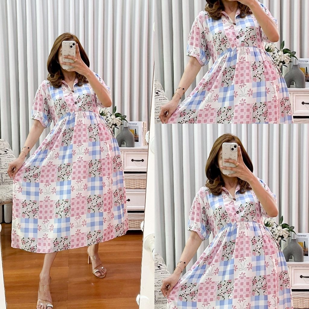(NEW) Seraya Homedress Jumbo / Homedress Wanita Motif Rayon Premium