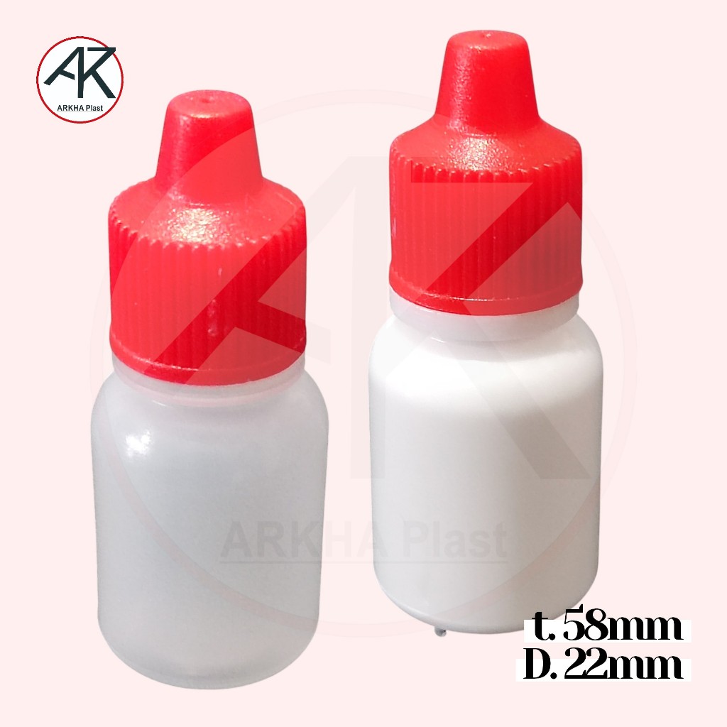isi 10pcs - CC BOTOL TETES 10 ml LUBANG POLOS plastik 10ml putih natural hitam