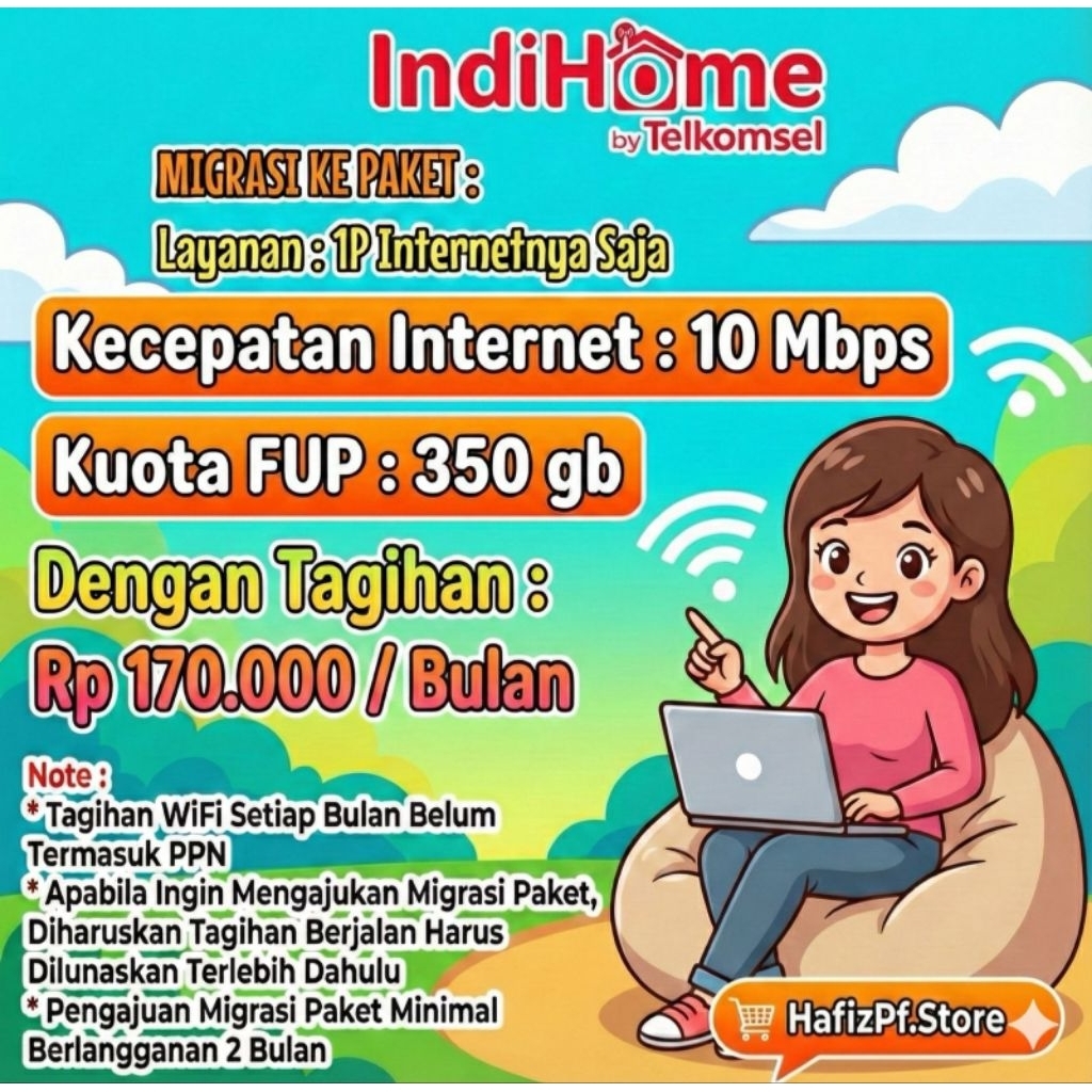 Jasa Layanan Migrasi Rubah Paket IndiHome 10 Mbps Paket 1P Internet Only