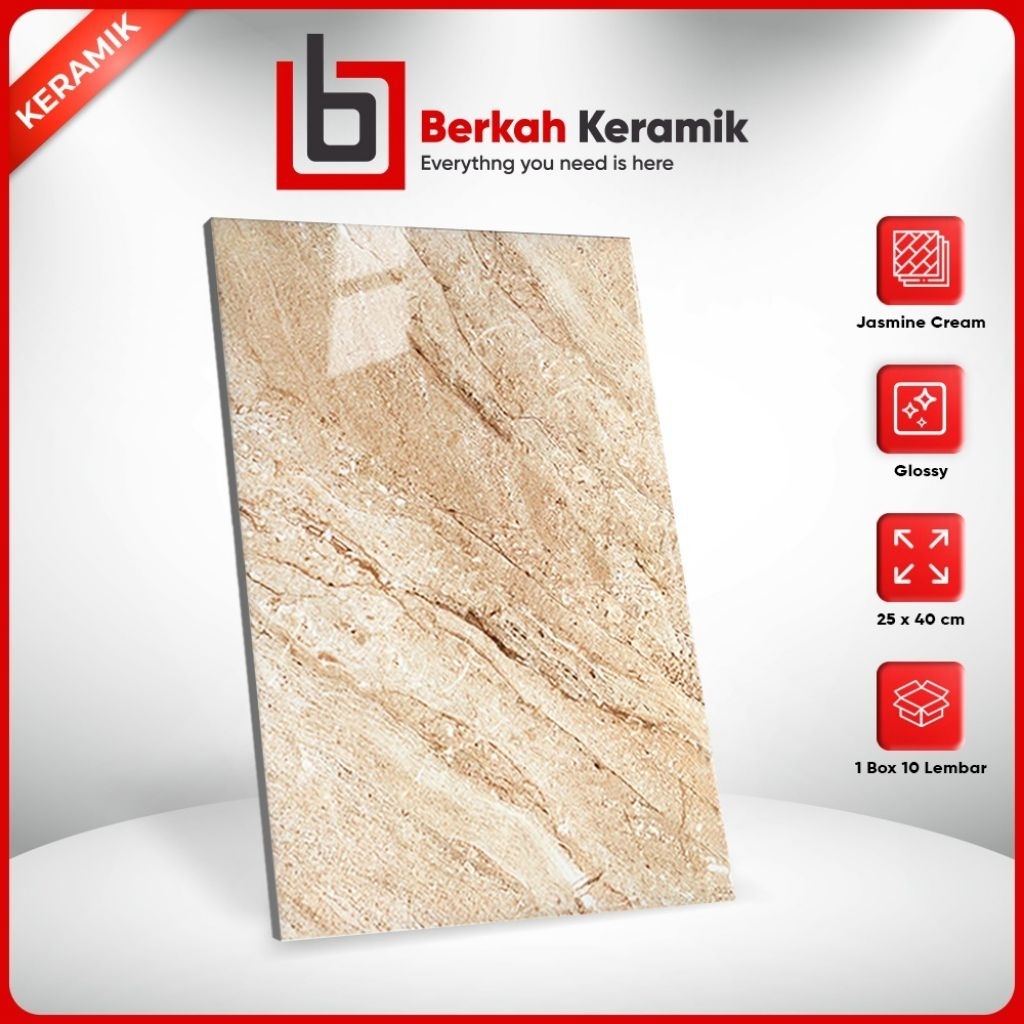 Keramik Dinding Motif Marmer 25x40 Jasmine Cream