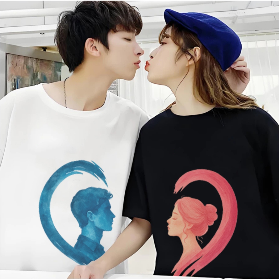 Kaos Tshirt Couple WATERCOLOR EDITIONBaju Pasangan Cowok Cewek Dewasa Pacaran Atasan Kembaran Bareng