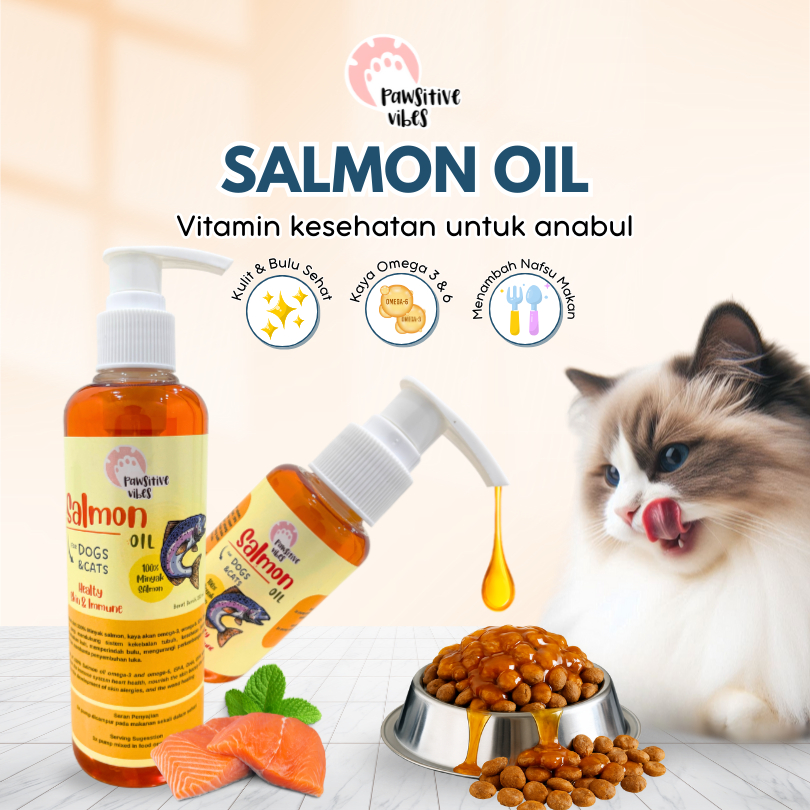 Minyak Salmon Murni 100% - Minyak Salmon Kucing Anjing - Salmon Oil Vitamin - Minyak Ikan Salmon Unt