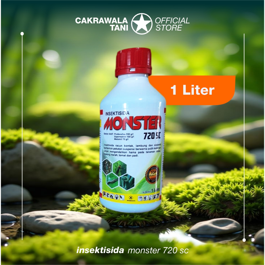 MONSTER 720SC 1L INSEKTISIDA PROFENOFOS/SIPERMETRIN/METOMI/ABAMECTIN/EMAMECTIN BENZOAT/ABAMEKTIN