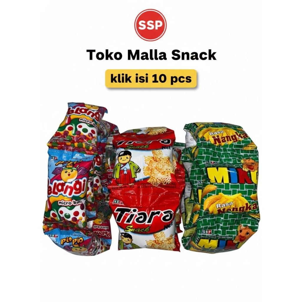 SSP Pelangi, Tiara, Miko Rasa Nangka Isi 10 (1 Renceng) - Jajanan Anak Sekolah Aneka Rasa - Harga Gr