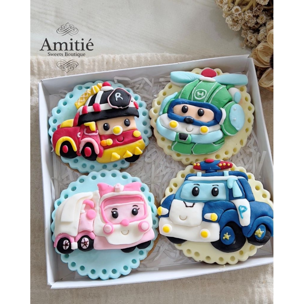 Robocar Poli Cookies Deco isi 4 /  Cookies Hampers / Birthday Gift / Birthday Hampers / Kukis Natal 