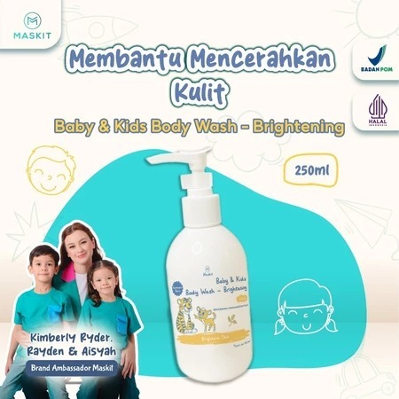 Maskit Baby & Kids Body Wash - Brightening / Sabun Mandi Mencerahkan Kulit Bayi dan Anak 250ml