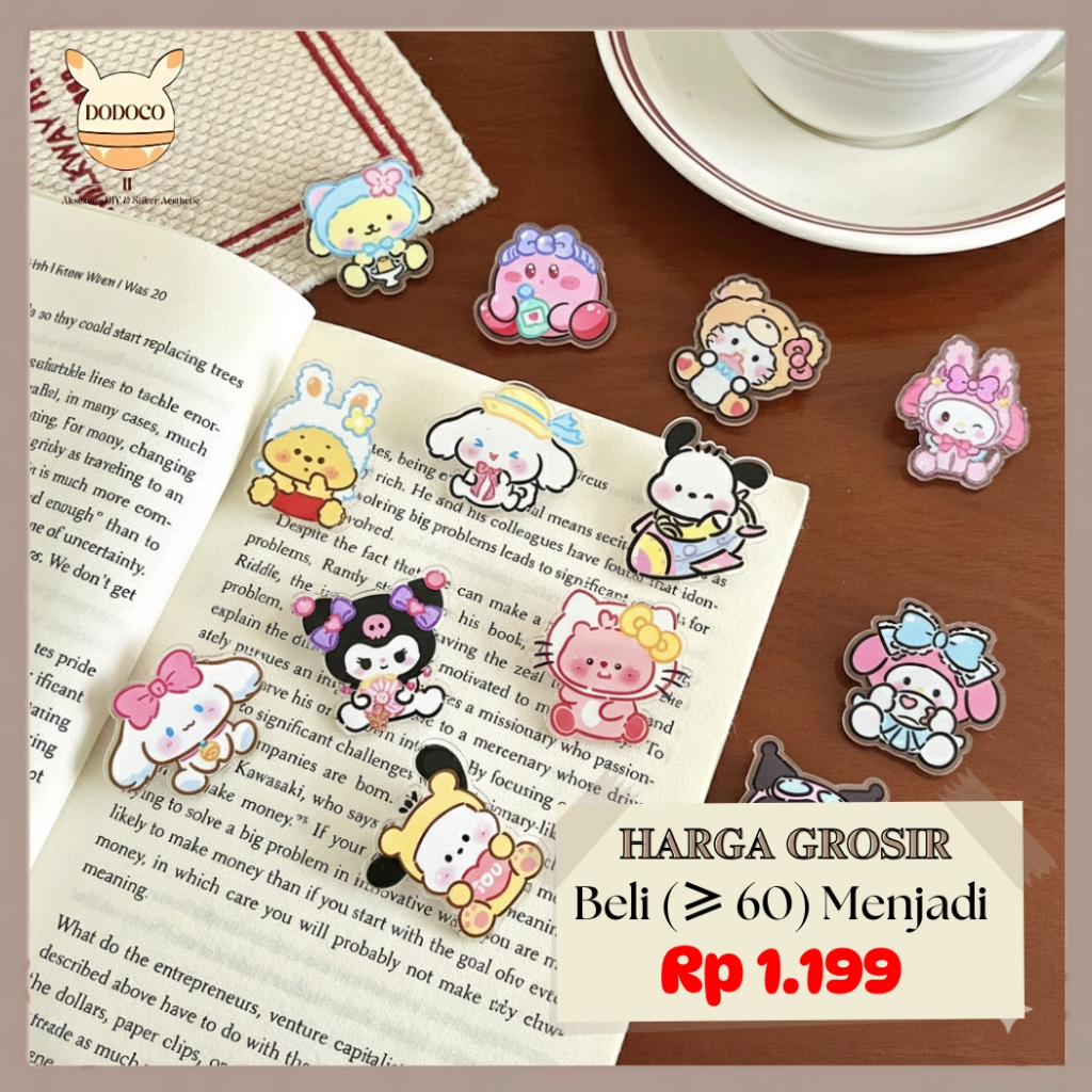 Pin Bros Motif Sanrio Pin Baju Tas Topi Lucu Pin Hijab Anak Souvenir Kartun Pin Akrilik AC019