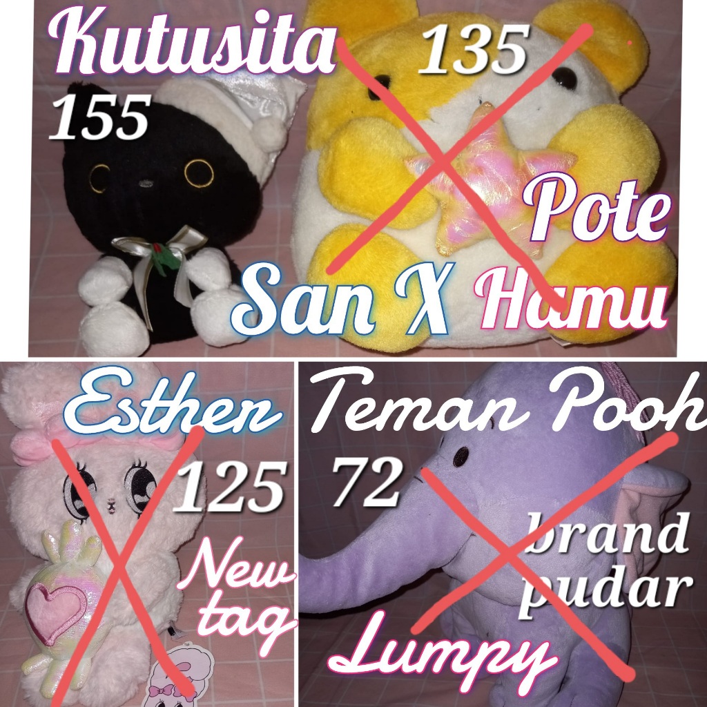 CLEARANCE SALE PL Boneka Esther bunny San x Lumpy Sanx kutusita Kutushita nyanko preloved bekas suga