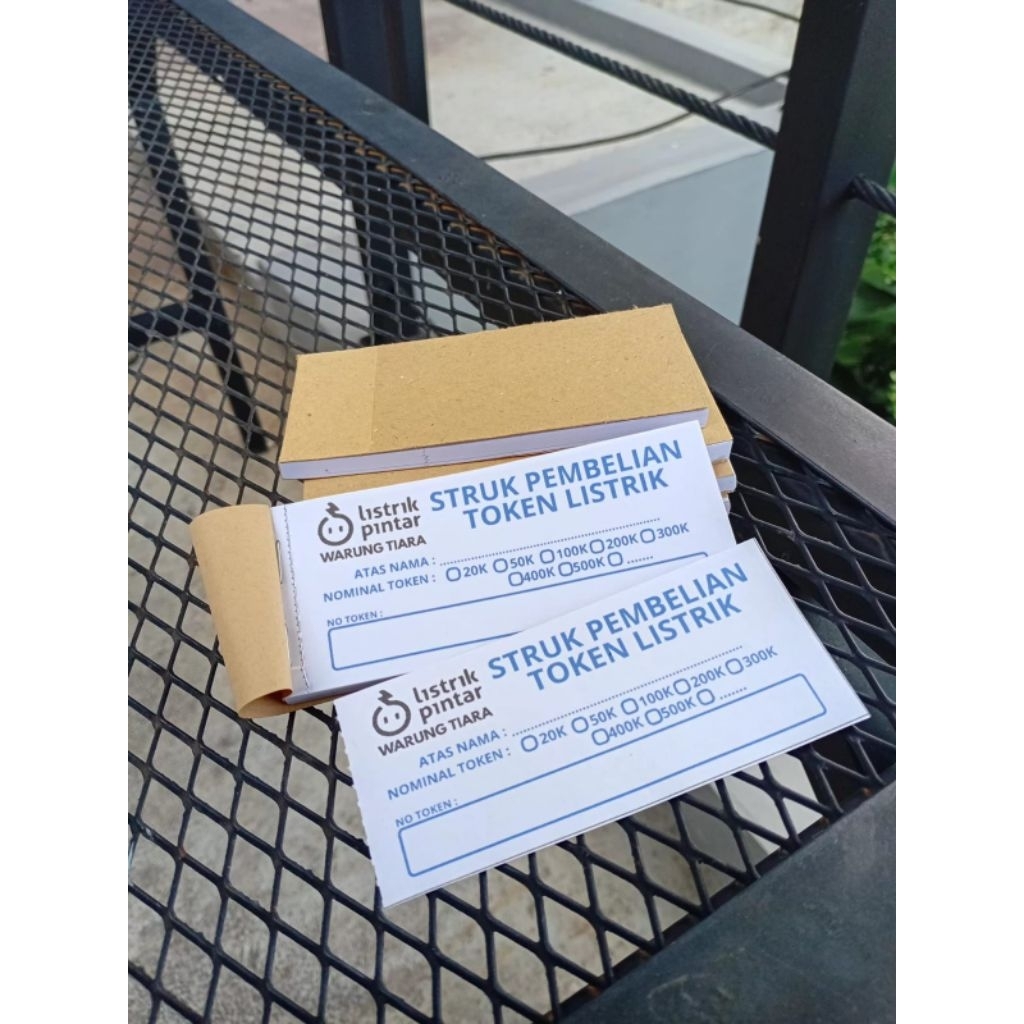 STRUK PEMBELIAN TOKEN LISTRIK PULSA BISA PAKAI NAMA TOKO UKURAN 10 X 4.5 CM BAHAN HVS