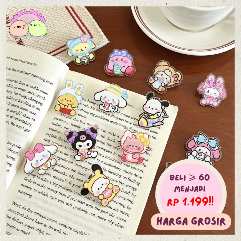 Pin Bros Motif Sanrio Pin Baju Tas Topi Lucu Pin Hijab Anak Souvenir Kartun Pin Akrilik AC019