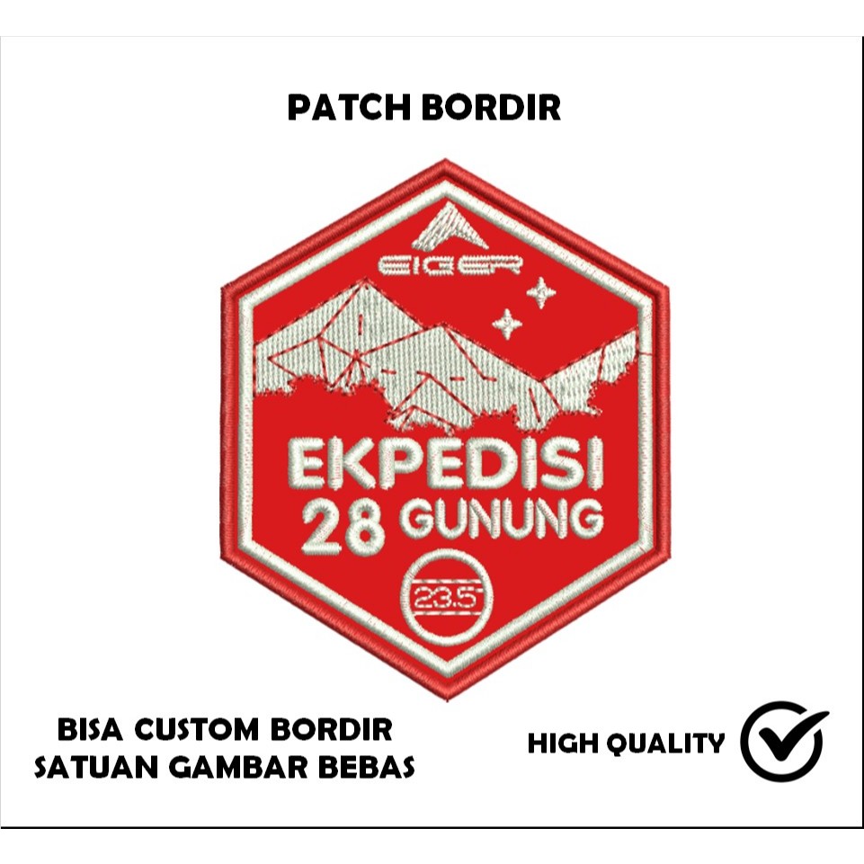 EMBLEM PATCH BORDIR GAMBAR EXPEDISI 28 GUNUNG TESTIMONI-TTB