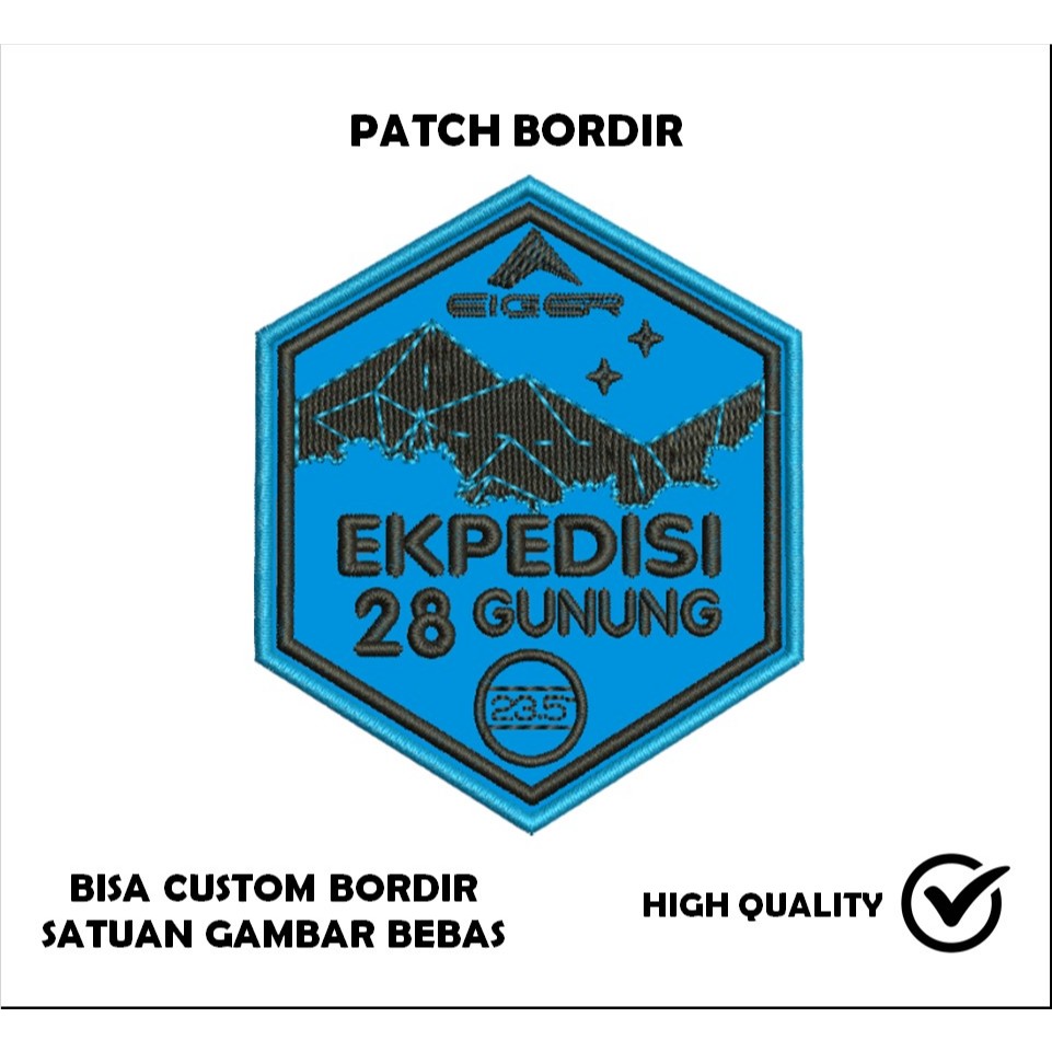 EMBLEM PATCH BORDIR GAMBAR EXPEDISI 28 GUNUNG TESTIMONI-TTB