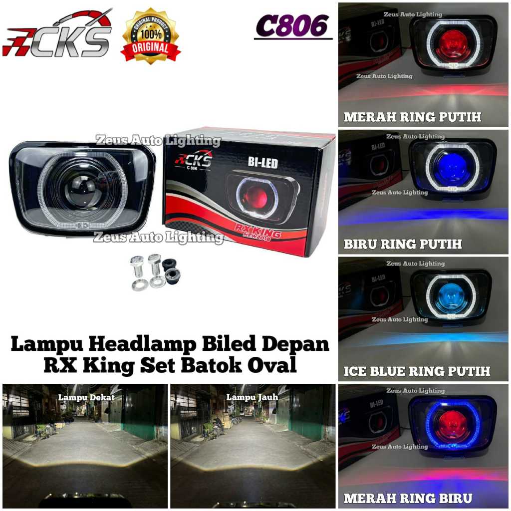 Lampu Headlamp Biled Rx King CKS 806 Model Oval Biled Matrix Original Lampu Depan RX KING Set Batok 