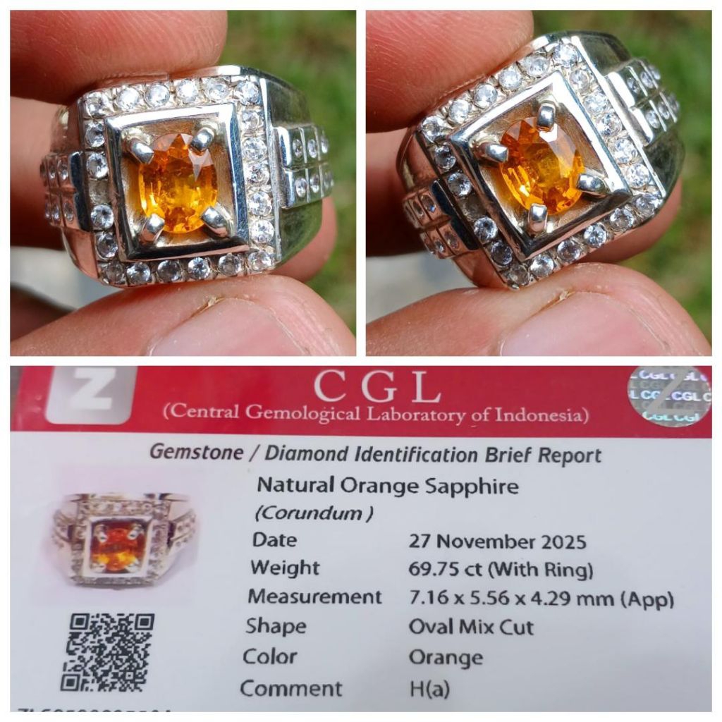 Vivid Orange Sapphire Srilanka