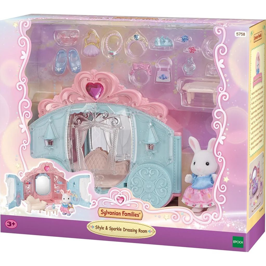 Sylvanian families style and sparkle dressing room figure playset original