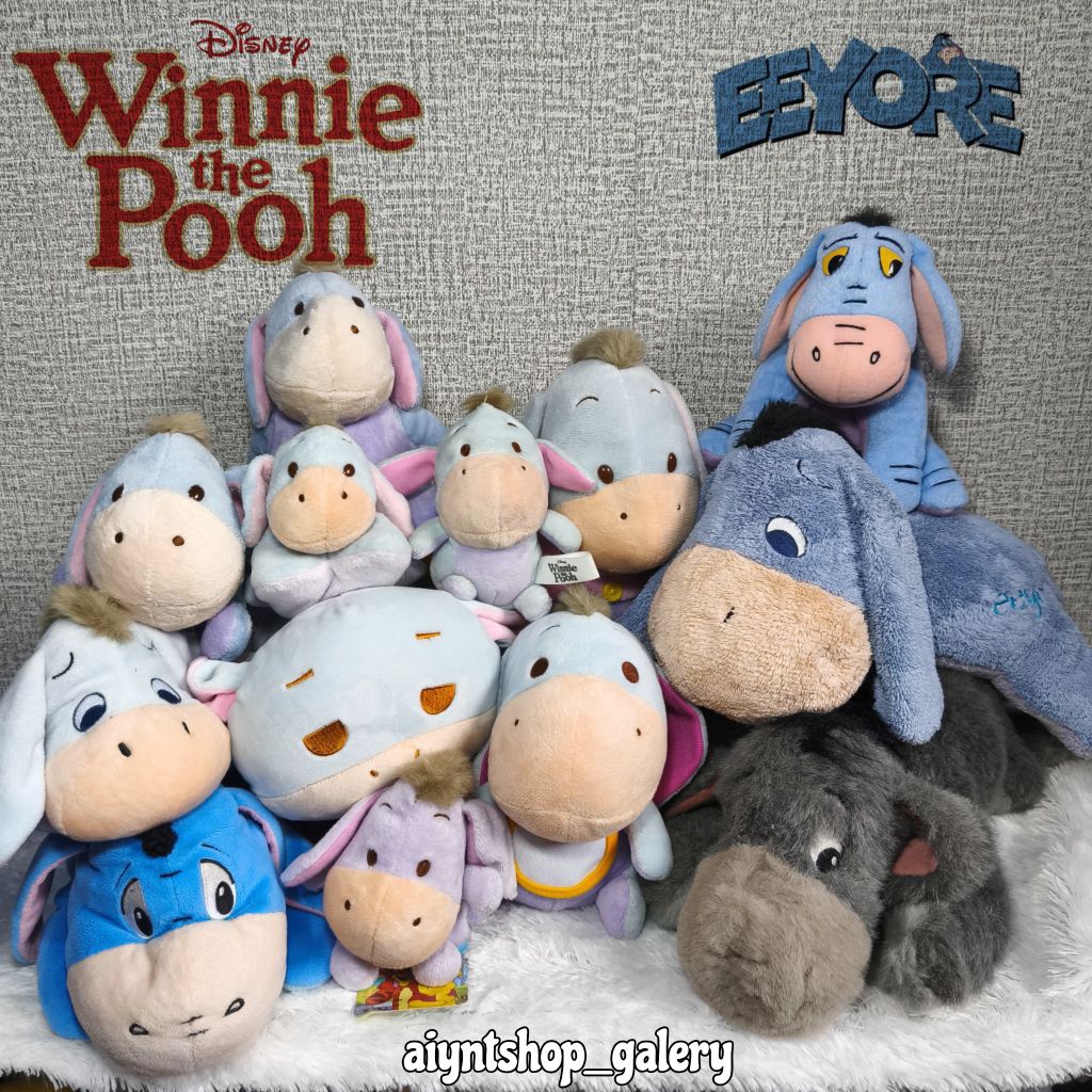BONEKA EYORE TEMAN WINNIE THE POOH. BONEKA ORIGINAL DISNEY. Boneka eeyore tiduran
