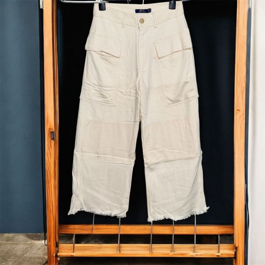 POLO RALPH LAUREN Womens Straight Pants | celana kulot kargo cewe cargo unfinished corduroy