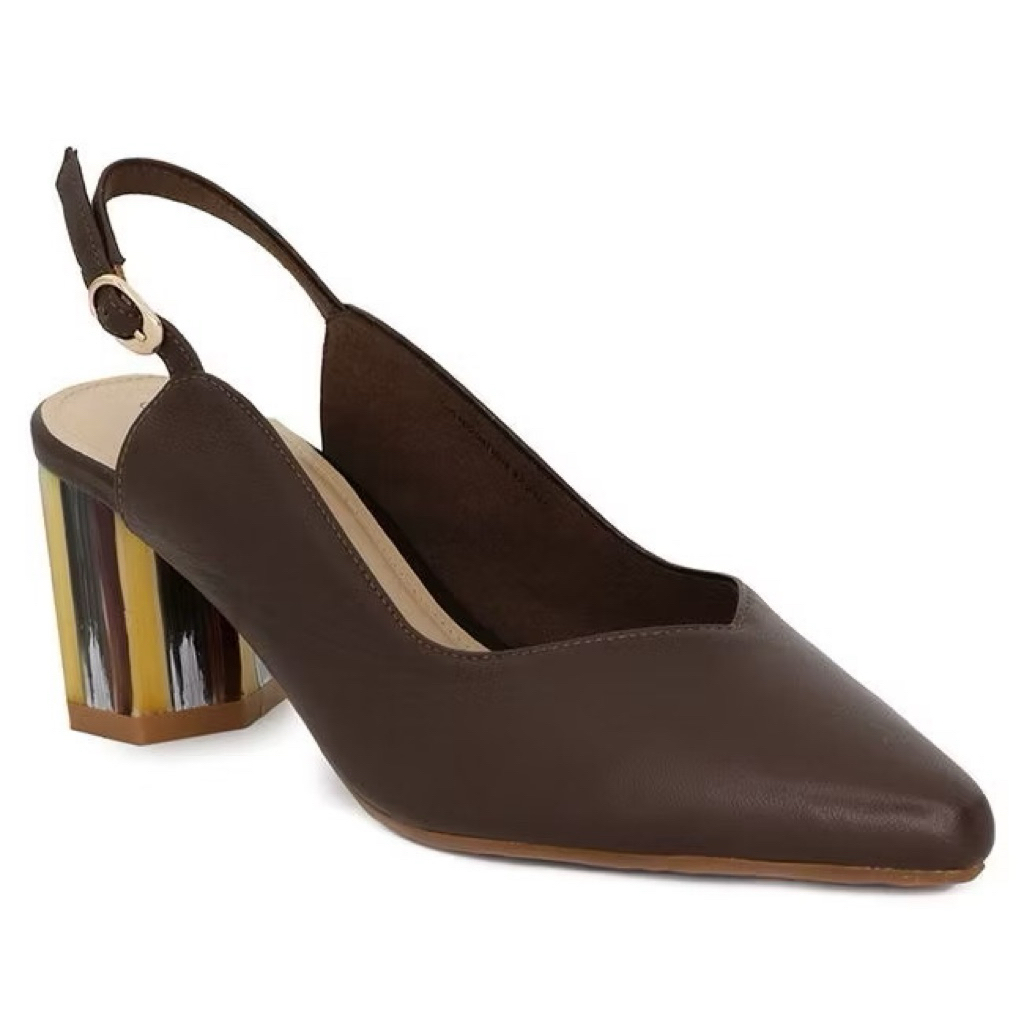 PSPGN.CO | ORIGINAL BRANDED OBERMAIN EITHNE MAZE OA10204BK BLACK SEPATU KULIT WANITA HEELS SLINGBACK