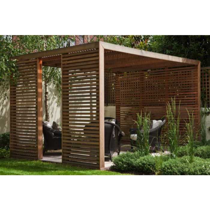 gazebo minimalis kayu mahoni ukuran 4x4 meter / gazebo taman kayu mahoni / gazebo pargola taman