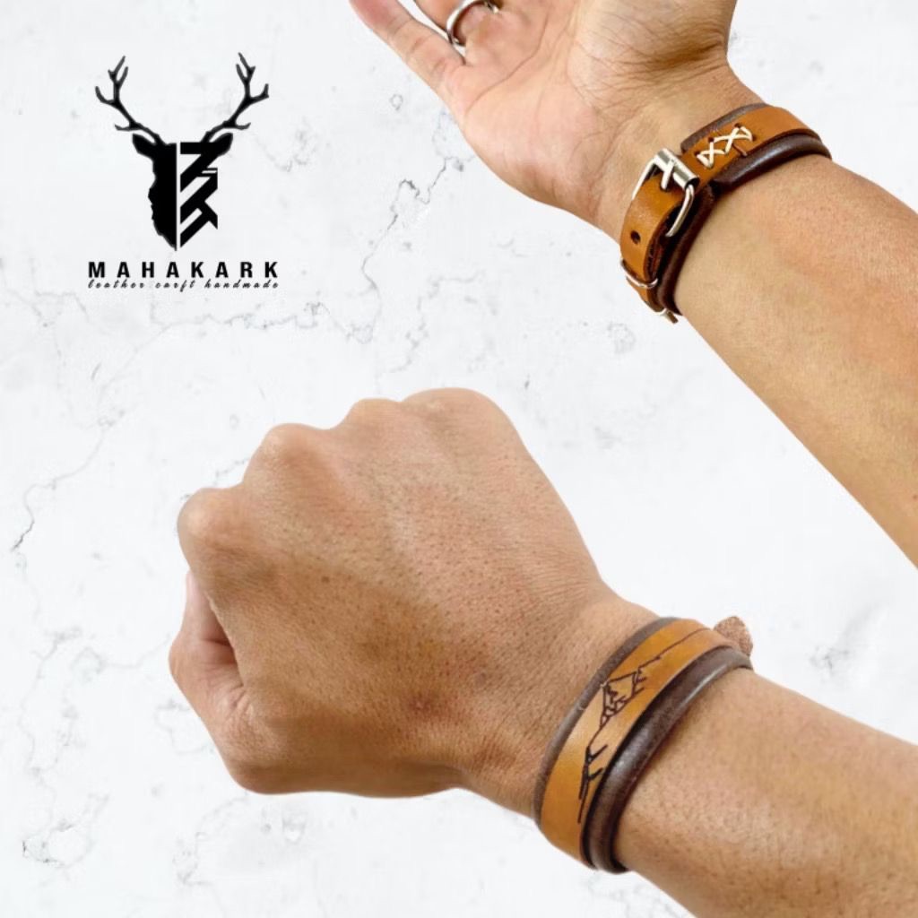 Gelang kulit asli free Custom nama / logo / bracelet Custom / gelang custom Belt