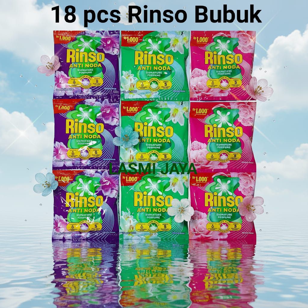 [18 pcs] Promo Rinso deterjen bubuk sachet renceng 1000 an Promo Rinso Powder Sachet 1000 an Promo R