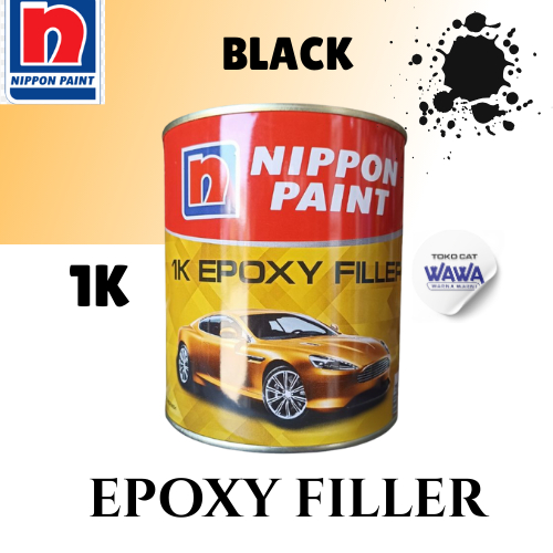 cat dasar Nippon 1Komponen Hi Epoxy Filler black/hitam anti karat 1kg
