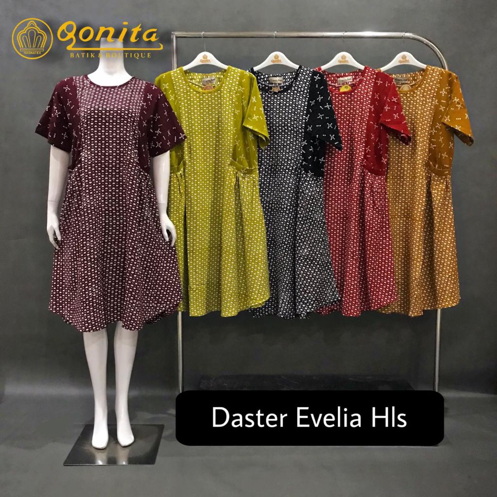 {Ld 106 Cm} Daster Qonita Batik Pekalongan ll Daster Evelia Hls Lengan Pendek Tidak Busui