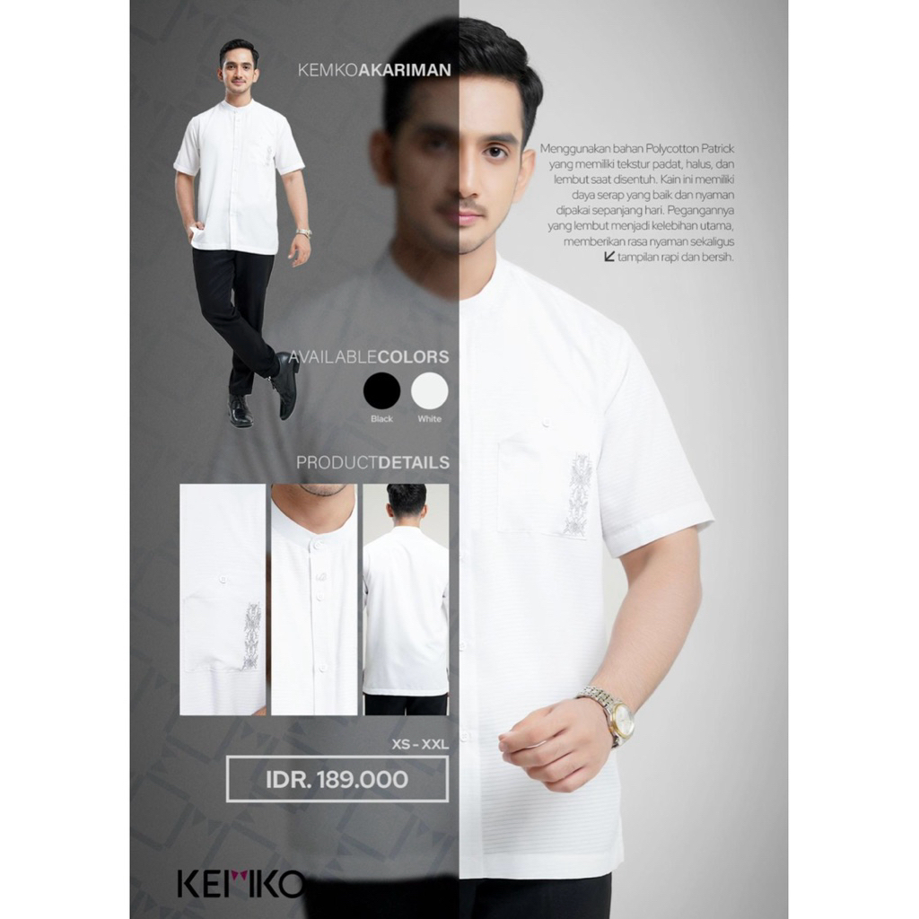 Rabbani - KEMKO AKARIMAN PDK HITAM & PUTIH rabbani ori