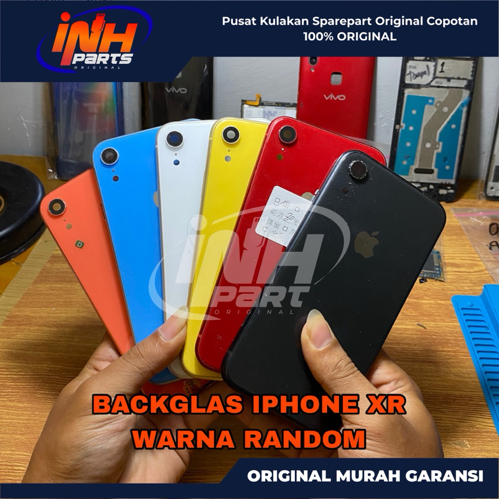 BACKDOOR BACKGLASS HOUSING IPHONE XR BEKAS COPOTAN