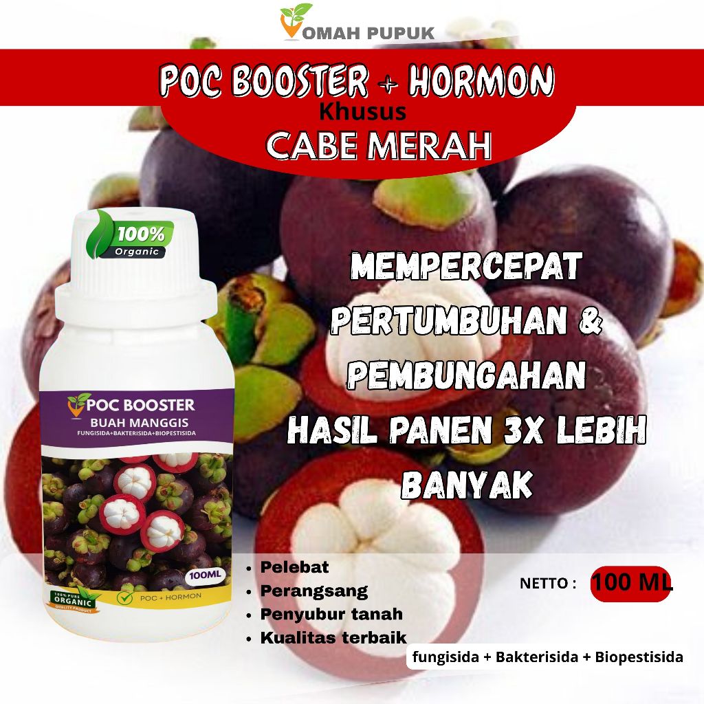Pupuk Booster Manggis 100ml - Pupuk Organik Cair Khusus Manggis Pekebat Buah Dan Penyubur