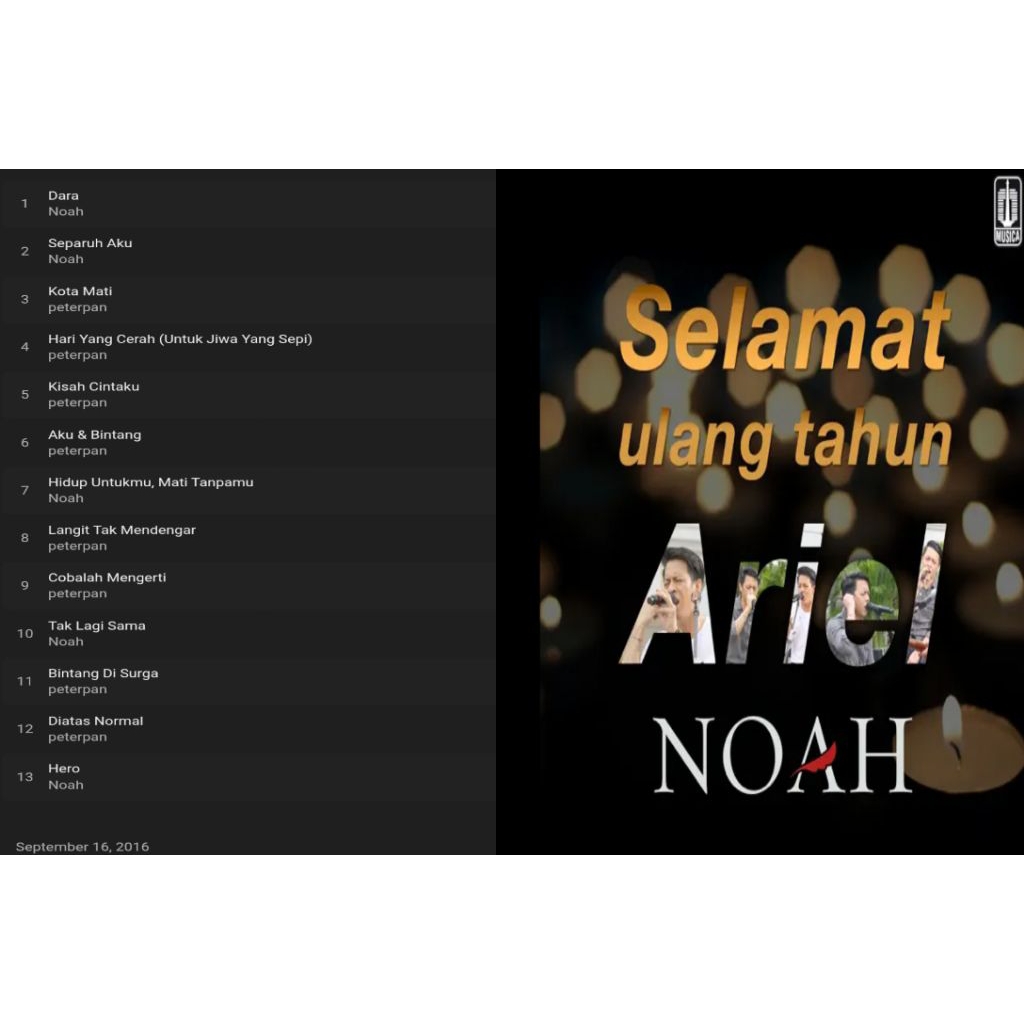 peterpan cd album selamat ulang tahun ariel noah 2016