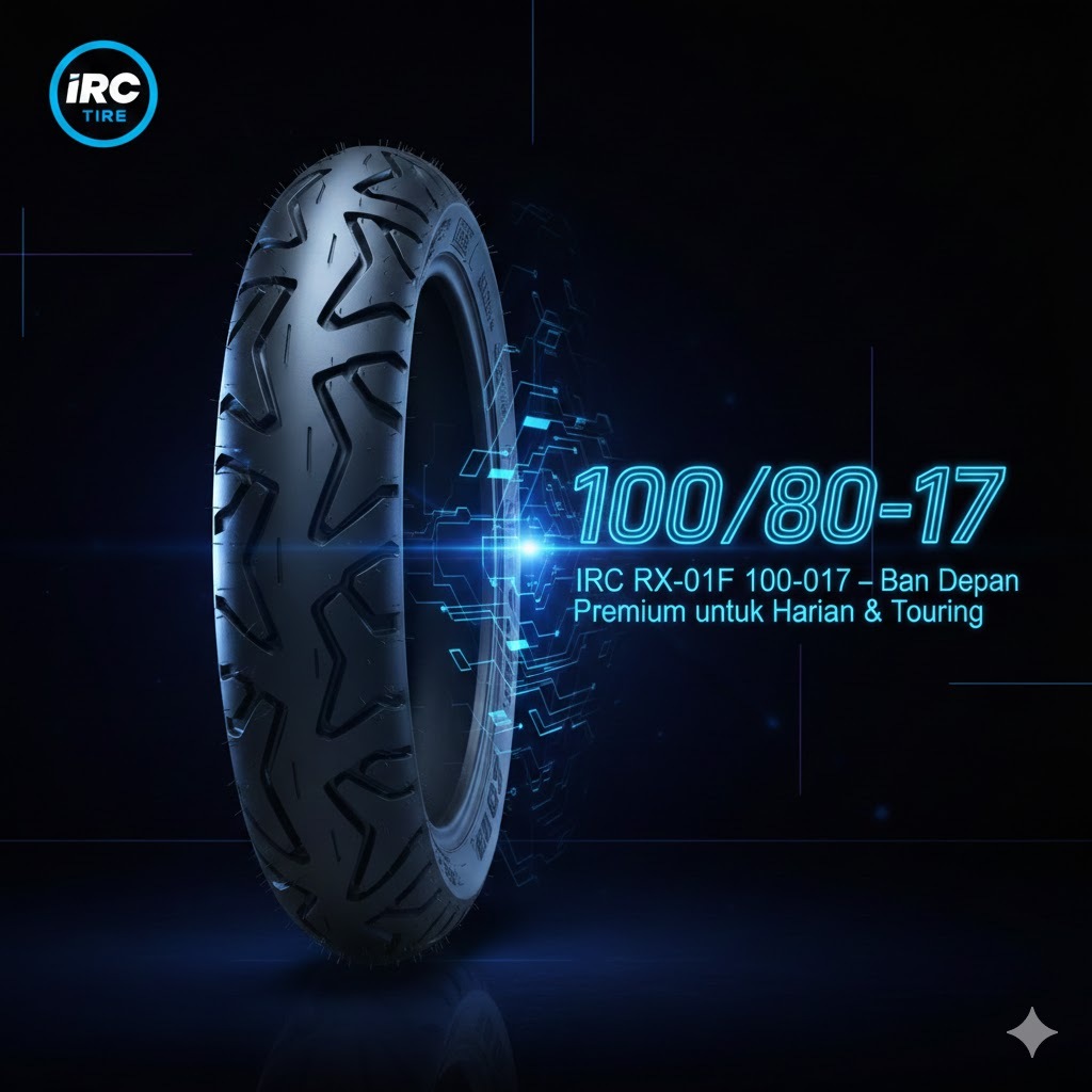 IRC RX-01F 100/80-17 Ban Depan Sport Tubeless Untuk Vixion R15 CB150 CBR – Grip Kuat Stabil