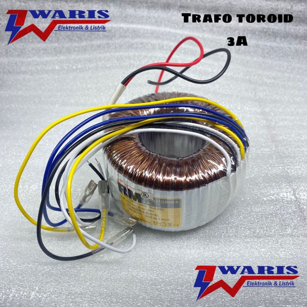 Trafo Donat Toroid Caren Hitam RM 3A CT 45V Murni Full Tembaga