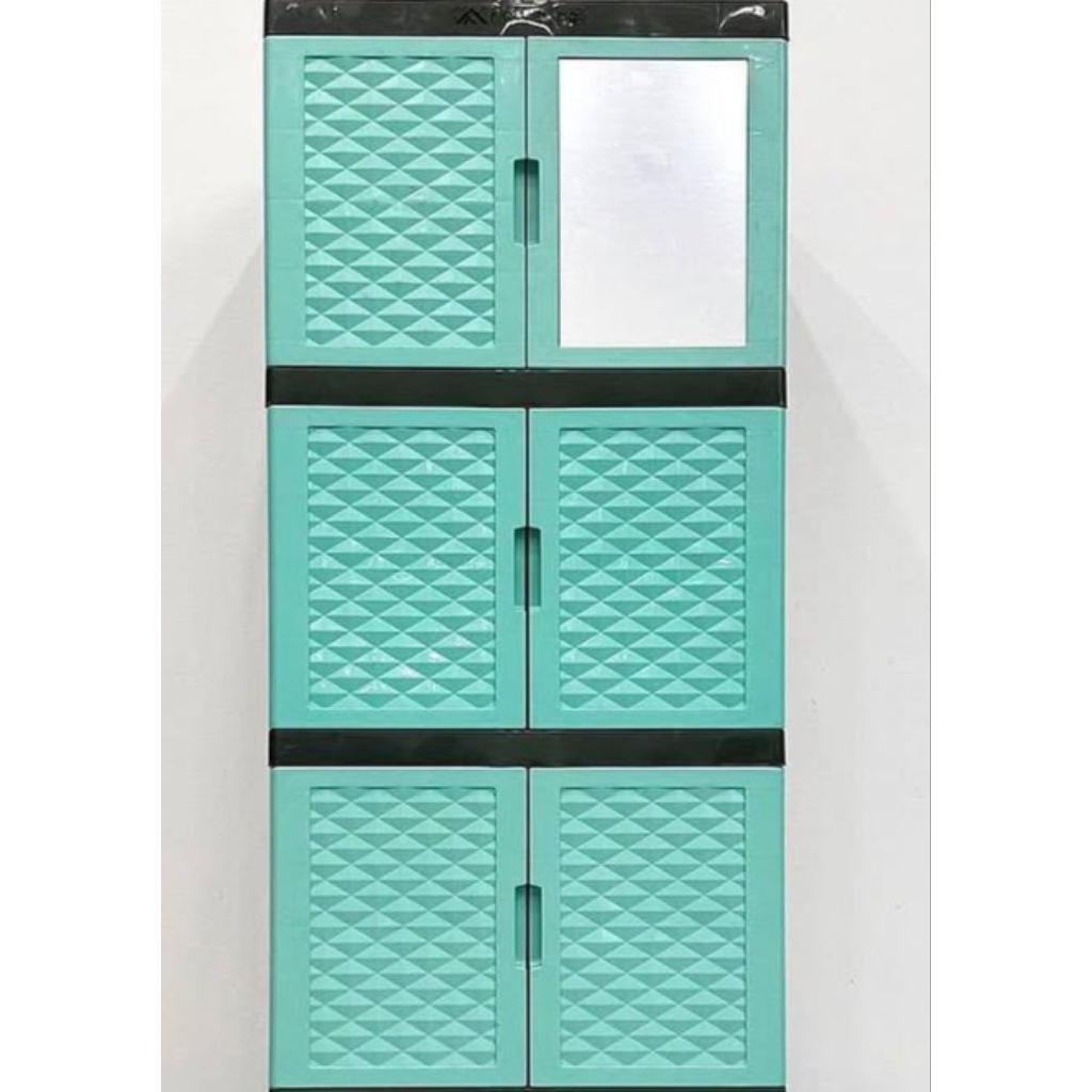 Lemari Plastik 3 susun Kaca 1 + BUBLle, POntianak