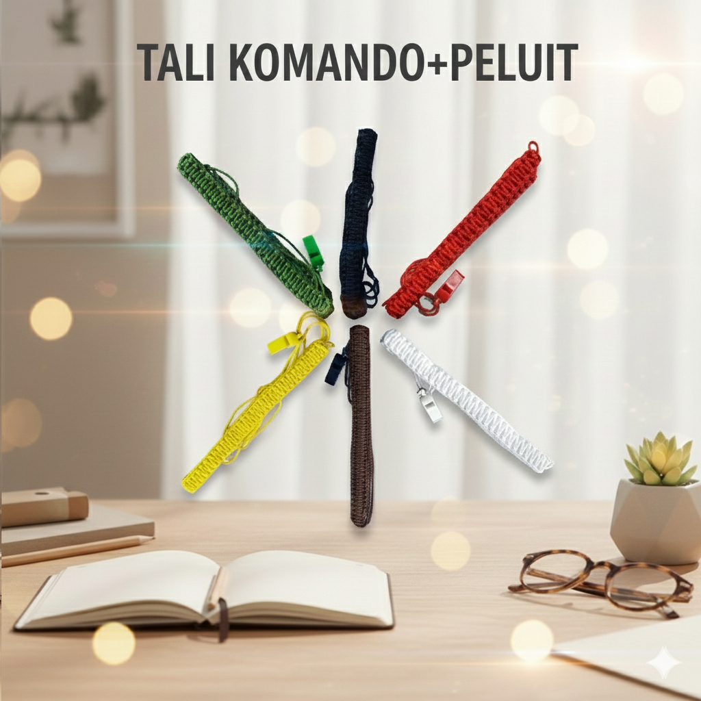 Tali Komando Pramuka + Peluit Tali Pramuka Tali Kur Pramuka pluit Som Siaga Penggalang Penegak Hijau
