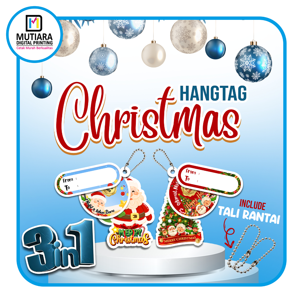 Hang Tag Hampers Natal dan Tahun Baru | Hang Tag Merry Christmas (3in1)