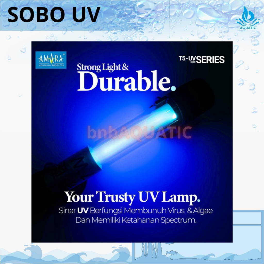 Lampu UV Anti Lumut Aquarium Kolam Koi SOBO UV 5 watt 7 watt 9 watt 11 watt 13 watt 15 watt