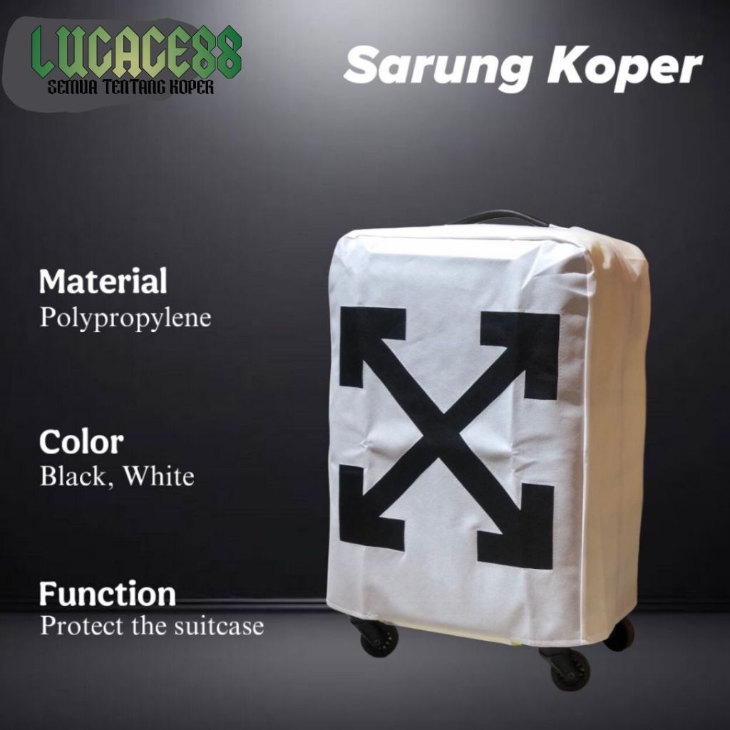 Climber.Sarung koper motif x off white cocok untuk semua jenis koper