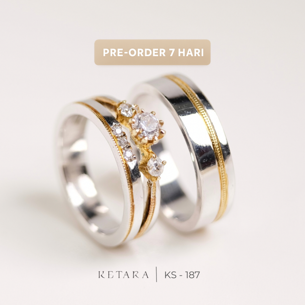 Cincin Kawin Tunangan Cincin Tunangan Cincin Couple Perak Silver Ketara Jewelry