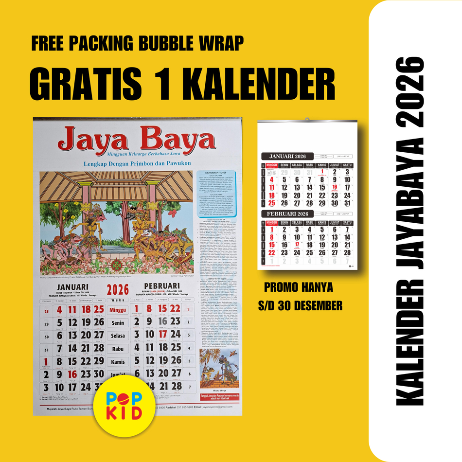 KALENDER JAYA BAYA - KALENDER JAYABAYA 2026 ORIGINAL PAWUKON PRIMBON