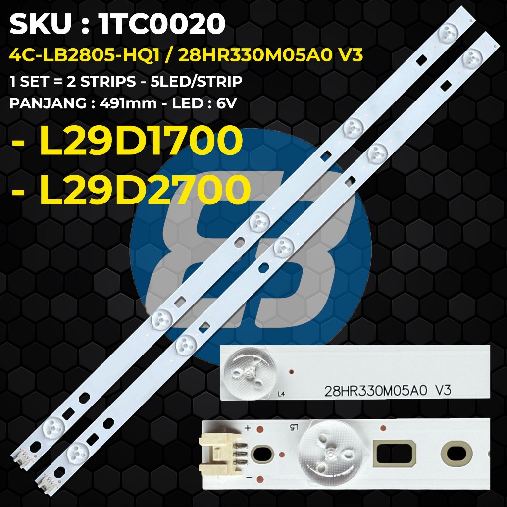 Backlight TV TCL 29 Inch L29D1700 L29D2700 4C-LB2805-HQ1 / 28HR330M05A0 V3