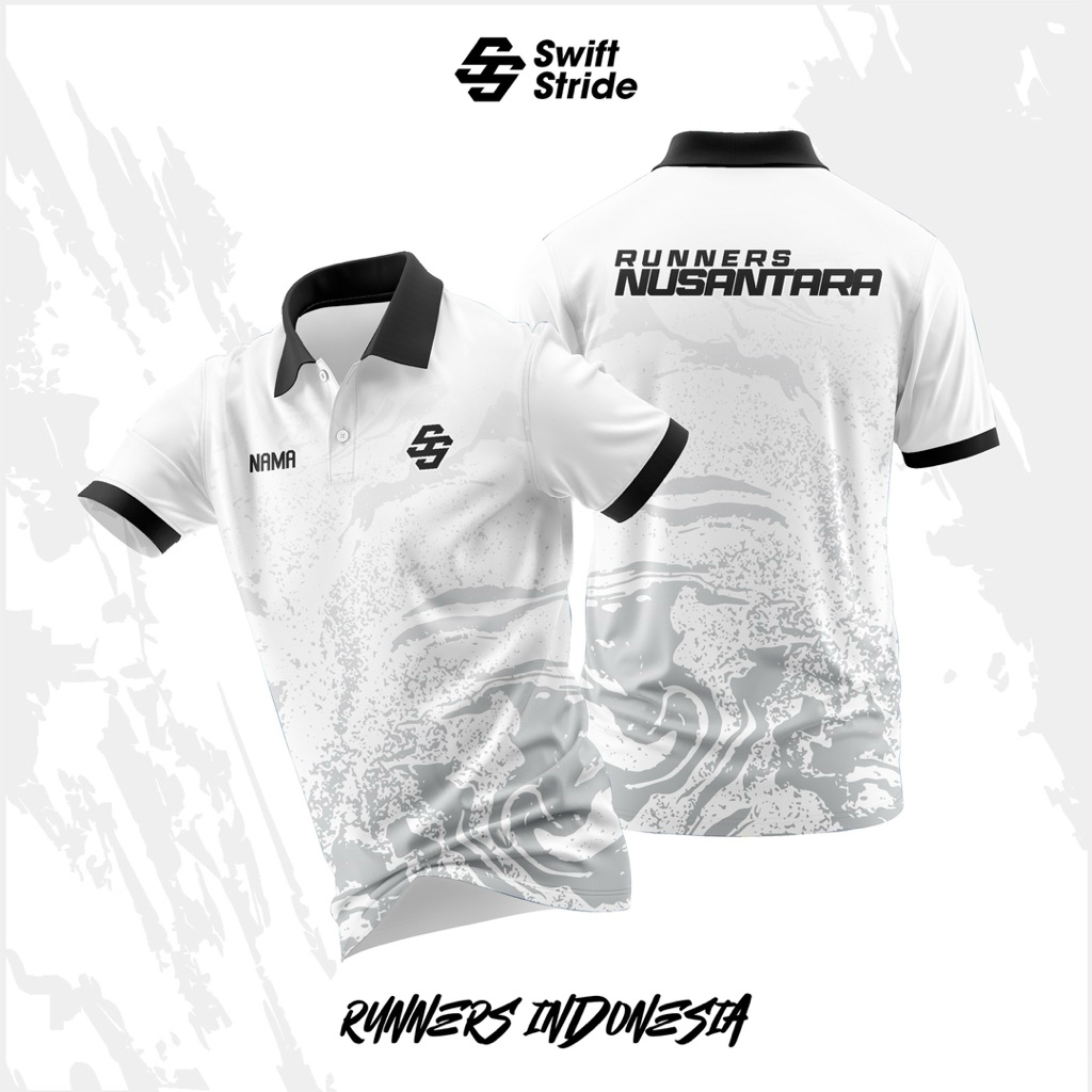 Jersey running custom nama (full printing)