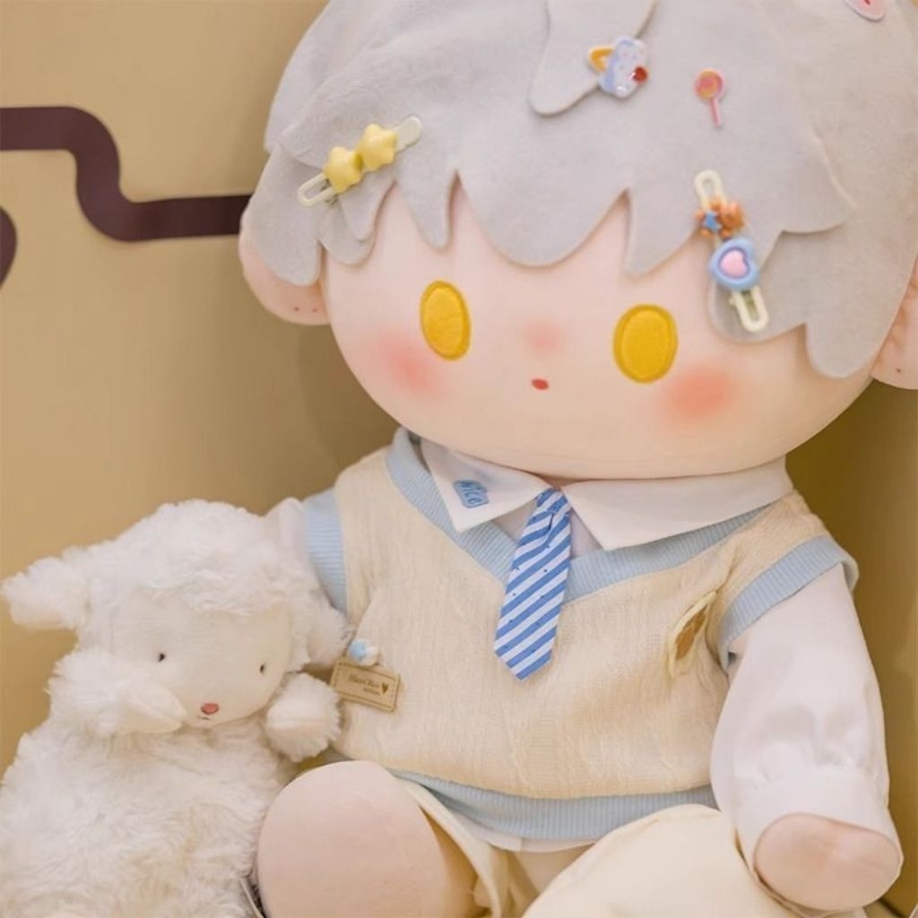 Set Pakaian Boneka Cotton Doll 40cm Sekolah Style Aksesories Baju Boneka